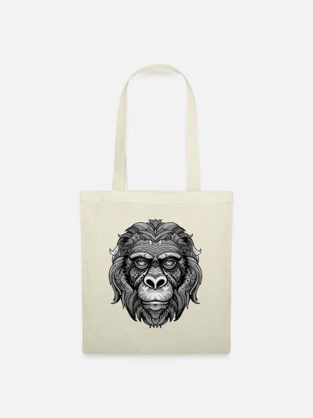 Gorilla Portrait - Stoffbeutel - Natur