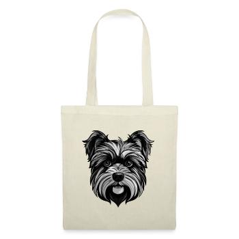 Yorkshire Terrier Hund Portrait - Stoffbeutel - Natur - Vorne