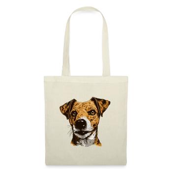 Jack Russel Terrier Hund Kopf - Stoffbeutel - Natur - Vorne