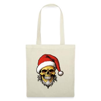 Weihnachtsmann Totenkopf Weihnachten - Stoffbeutel - Natur - Vorne