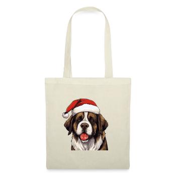 Saint Bernand Dog Christmas Portrait Xmas - Tote Bag - nature - Front