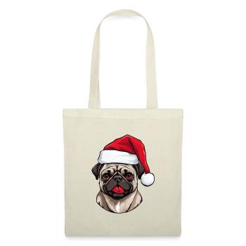 Pug Dog Pug Christmas Portrait Xmas - Tote Bag - nature - Front