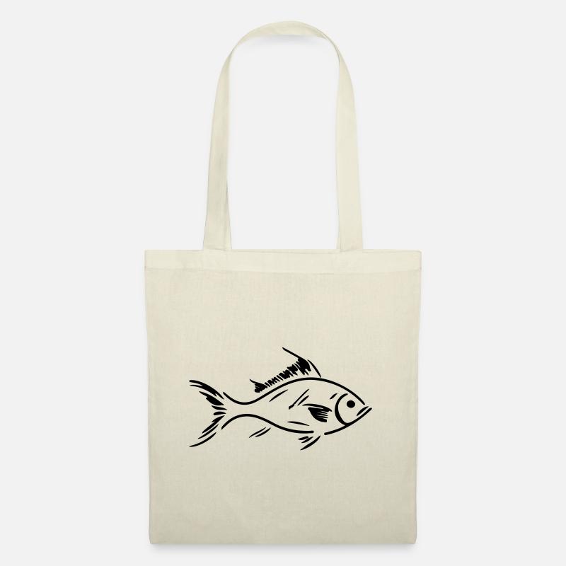 Fisch Silhouette - Stoffbeutel - Natur