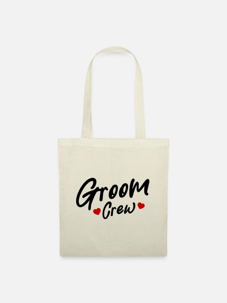 Groom Crew Herz - Stoffbeutel - Natur