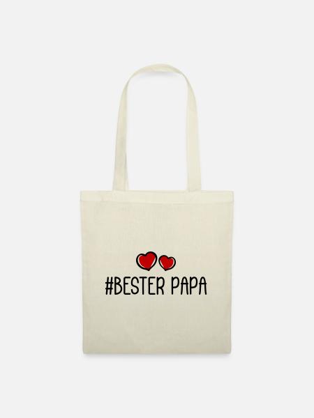 Bester Papa Herzen Liebe - Stoffbeutel - Natur