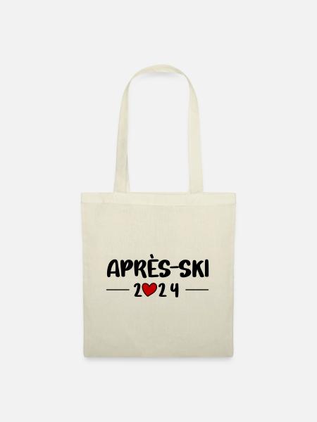 Apres Ski 2024 Herz Reise - Stoffbeutel - Natur