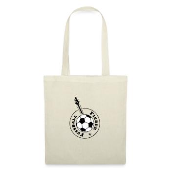 Fussball-Fieber (schwarz-weißer Ball) - Stoffbeutel - Natur - Vorne