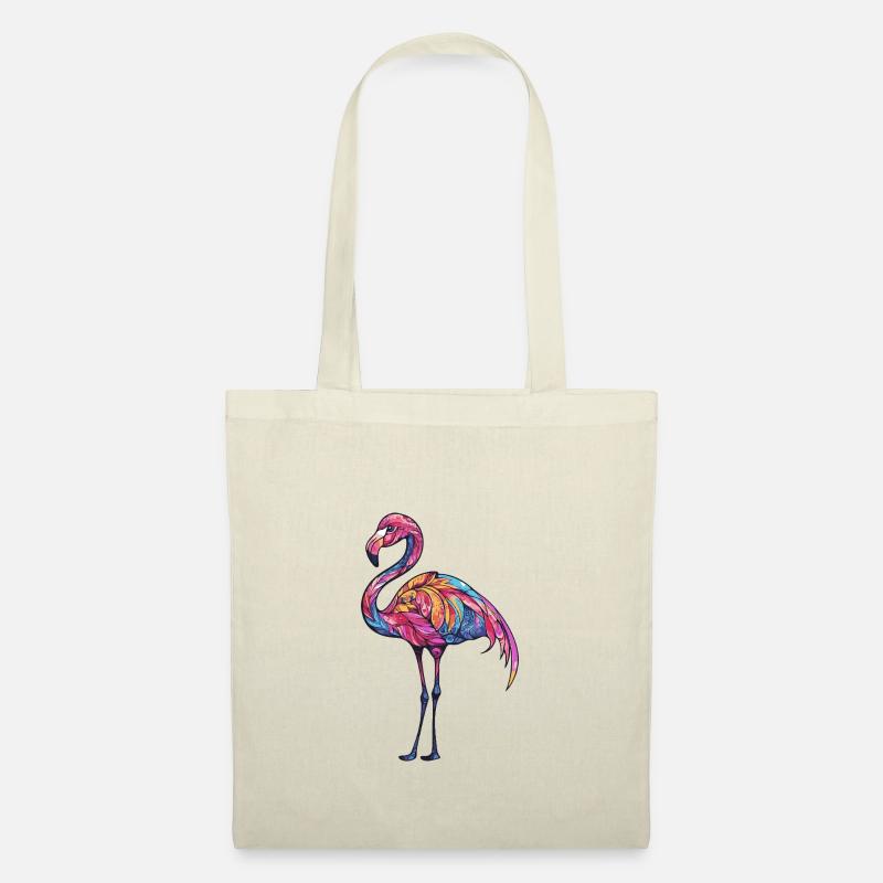 Flamingo Bunt - Stoffbeutel - Natur
