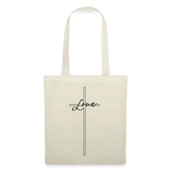 Simple Jesus Cross Love Amour minimaliste - Sac en tissu - nature - Devant