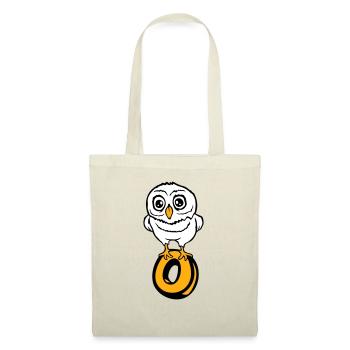 hibou lettre o hibou anglais ABC apprendre oiseau hibou aigle hibou - Sac en tissu - nature - Devant