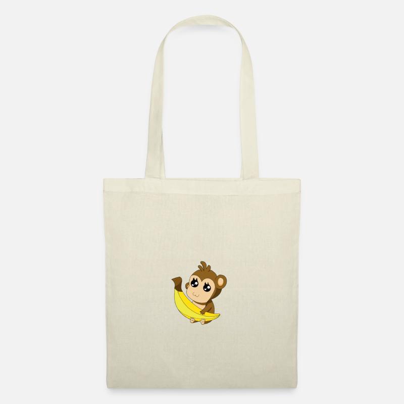Affe mit Banane - Stoffbeutel - Natur