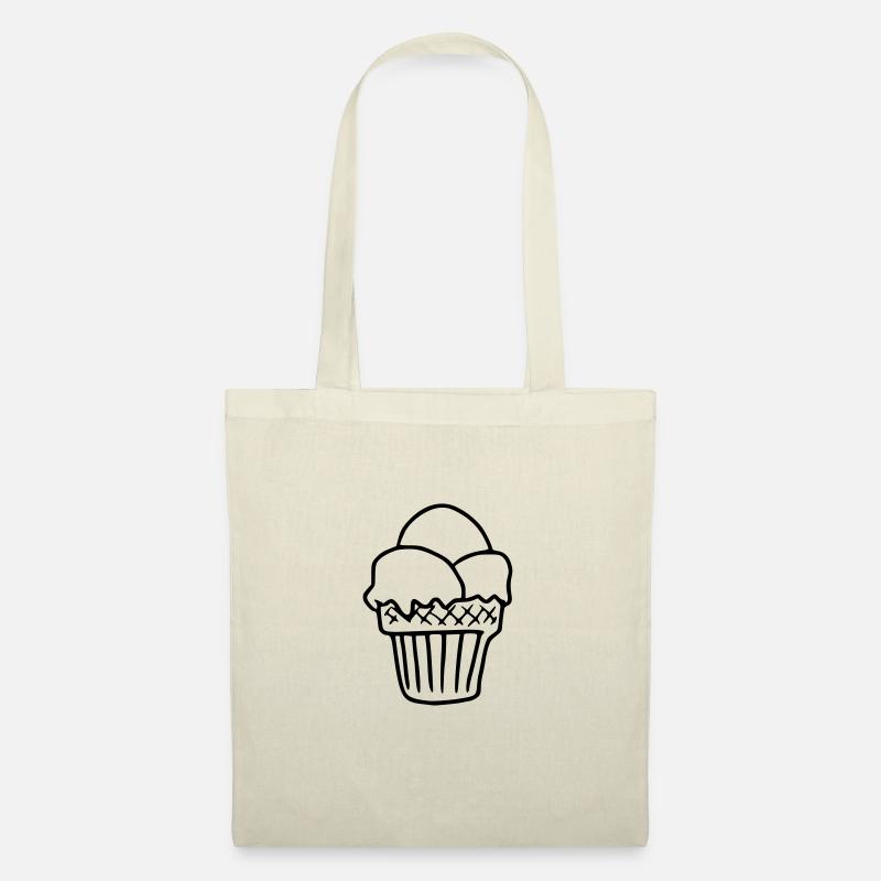 Emoji Eiscreme Skizze Eis Sticker - Stoffbeutel - Natur