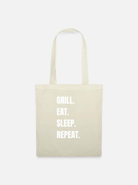GRILL EAT SLEEP REPEAT - Stoffbeutel - Natur