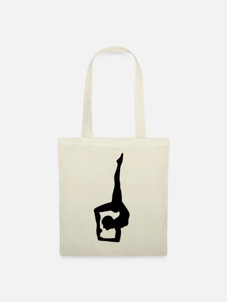 Dynamische Yoga-Silhouette - Stoffbeutel - Natur