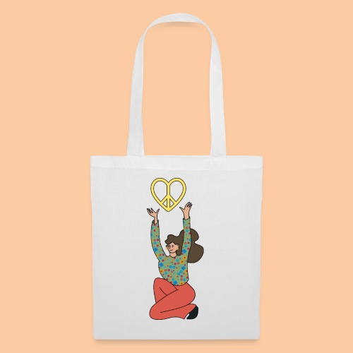 She holds the peace sign up - Tote Bag
