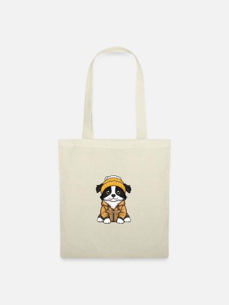 Border Collie Hund Stylisch - Stoffbeutel - Natur