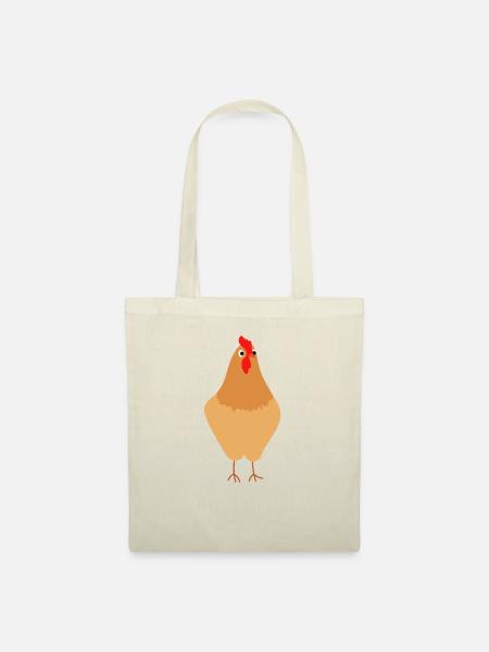 Süßes schreckhaftes Huhn - Geschenkidee - Stoffbeutel - Natur