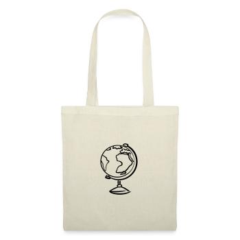 Globe, dessiné à la main. Dessin. Géographie - Sac en tissu - nature - Devant