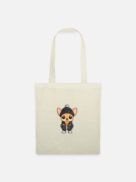 Chihuahua Hund Stylisch - Stoffbeutel - Natur