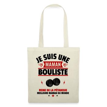 Je suis une maman bouliste, cadeau fête des mères - Sac en tissu - nature - Devant