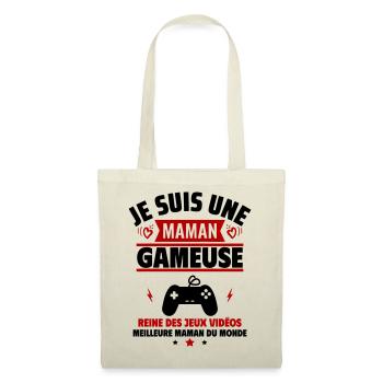 Je suis une maman gameuse, cadeau fête des mères - Sac en tissu - nature - Devant