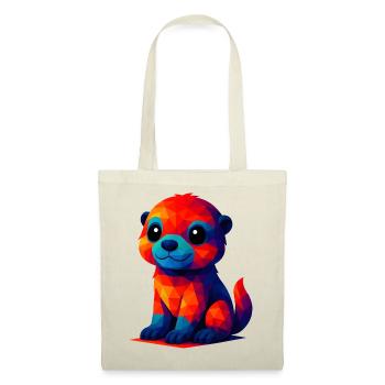 WPAP Polygon Kawaii Stil Baby Otter Tiere - Stoffbeutel - Natur - Vorne