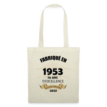 Fabriqué En 1953 Né En 1953 70 Ans Anniversaire - Sac en tissu - nature - Devant