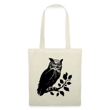 Hibou sur une branche – Motif mystique de style vintage - Sac en tissu - nature - Devant
