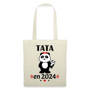 Tata en 2024, annonce grossesse, famille - Sac en tissu - nature - Devant