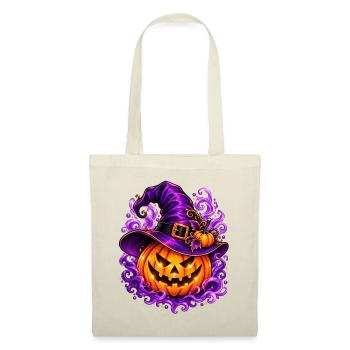 Halloween-Zauberhut Kürbis - Stoffbeutel - Natur - Vorne
