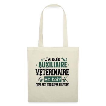Auxiliaire Vétérinaire Métier Animal Chien Chat - Sac en tissu - nature - Devant