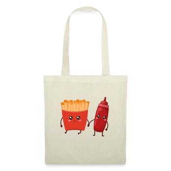 Couple offre des frites Ketchup sucré Funny - Sac en tissu - nature - Devant
