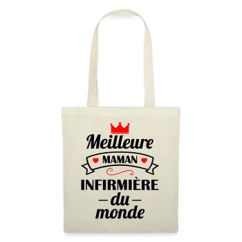 Meilleure maman infirmière du monde, métier - Sac en tissu - nature - Devant