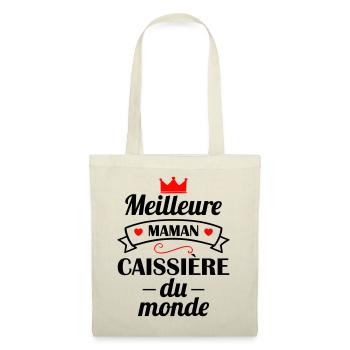 Meilleure maman caissière du monde, fête des mères - Sac en tissu - nature - Devant