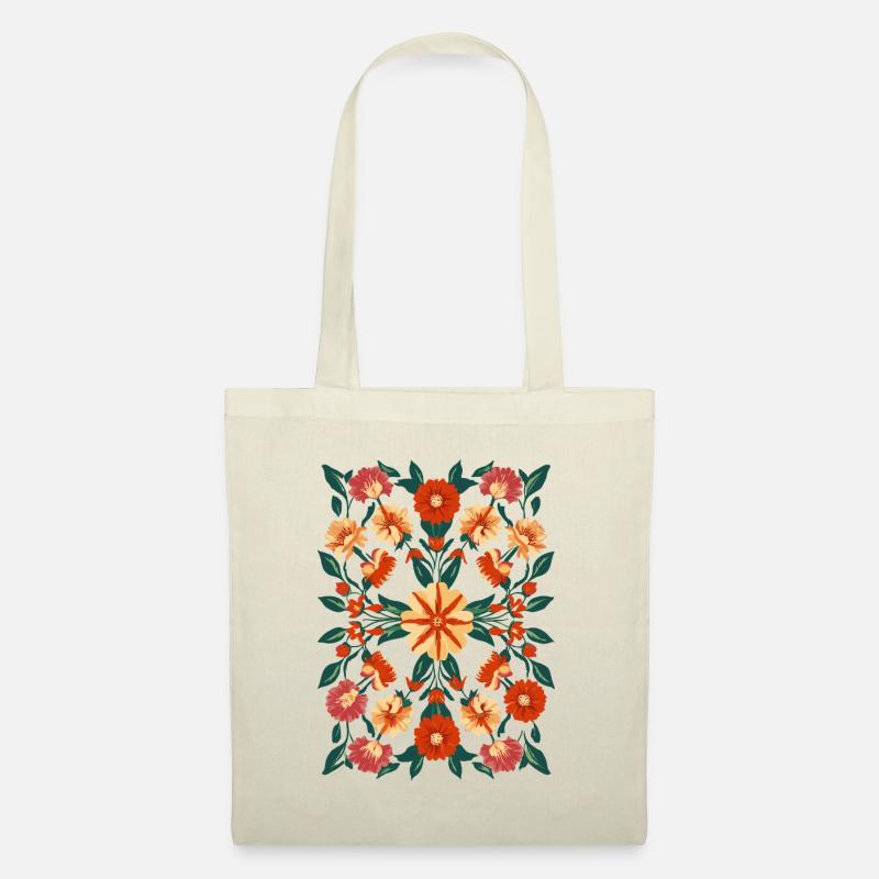 Blumenprint - Muster - Stoffbeutel - Natur