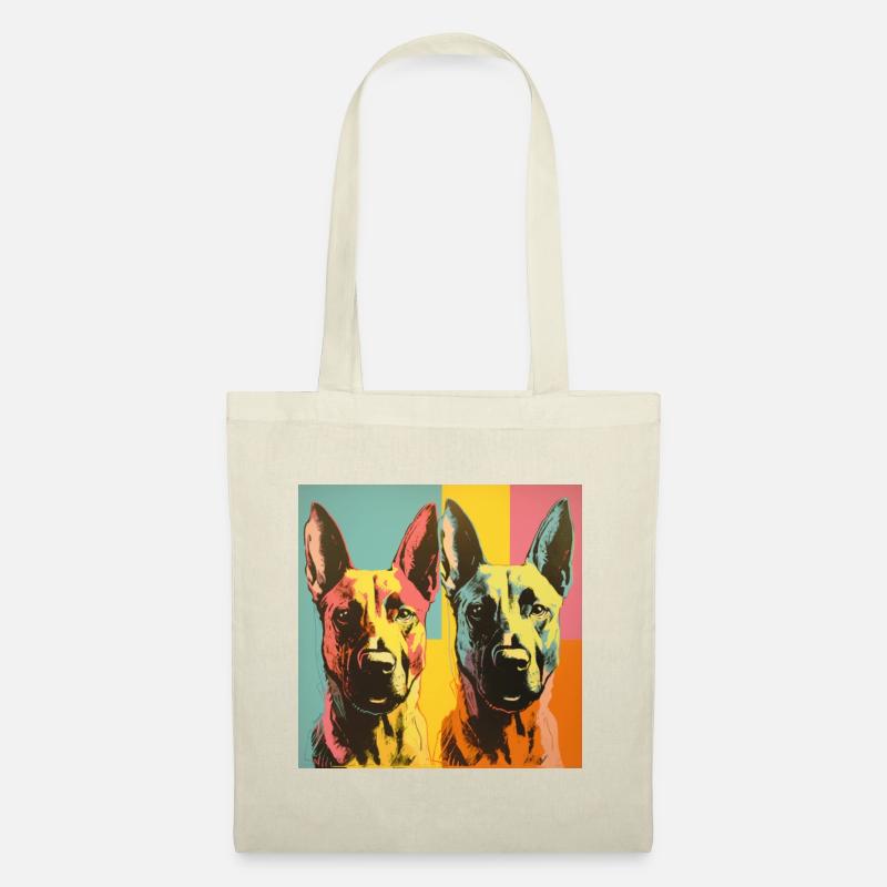 Belgischer Schäferhund POP ART 2 - Stoffbeutel - Natur