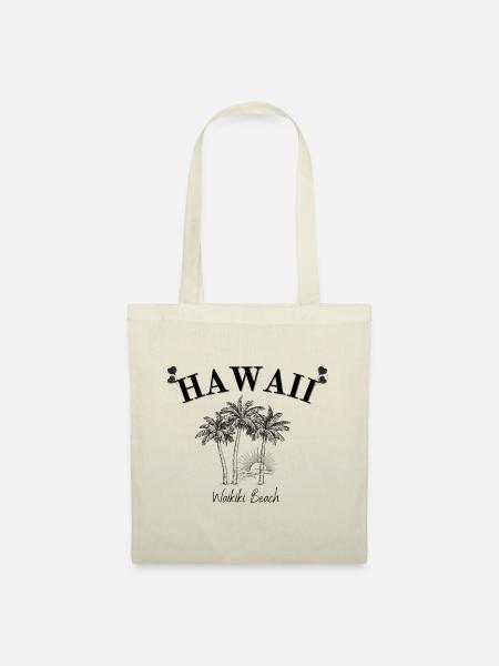 Hawaii - Honolulu - Beach - Palm Trees - Stoffbeutel - Natur