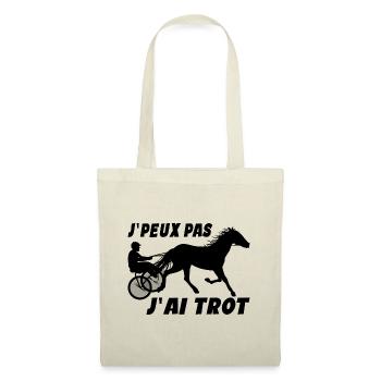 J'peux Pas J'ai Trot Humour Cheval équitation - Sac en tissu - nature - Devant