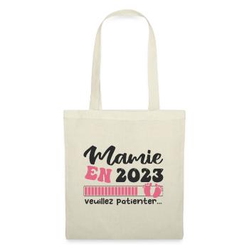 Mamie en 2023 | Cadeau future mamie 2023 Cadeau - Sac en tissu - nature - Devant