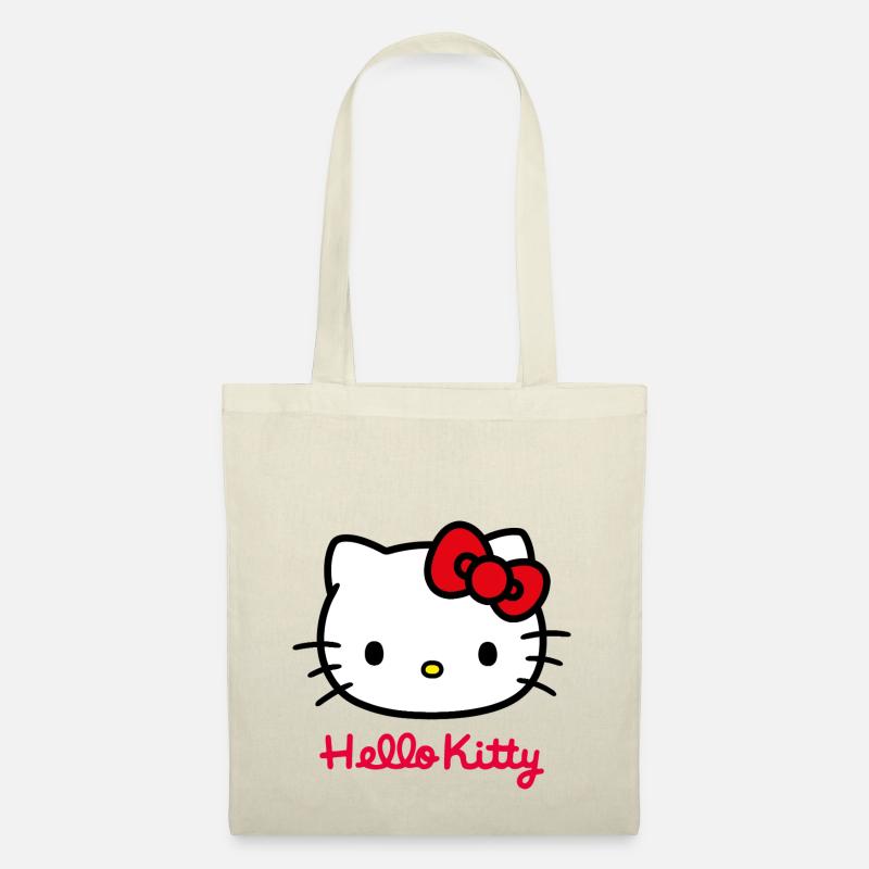 Hello Kitty Klassisch Mit Hello Kitty Schriftzug - Stoffbeutel - Natur