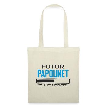 Futur Papounet Cadeau Fete des Peres Papa - Sac en tissu - nature - Devant