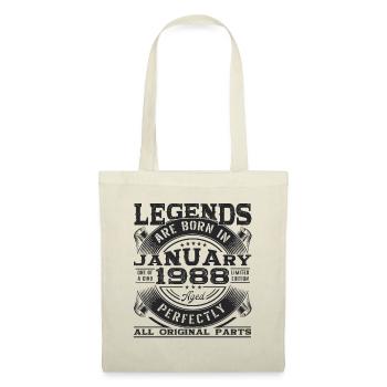 Né 1988 Janvier 35th anniversaire Homme cadeau - Sac en tissu - nature - Devant