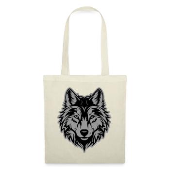 Wolf Silhouette - Stoffbeutel - Natur - Vorne