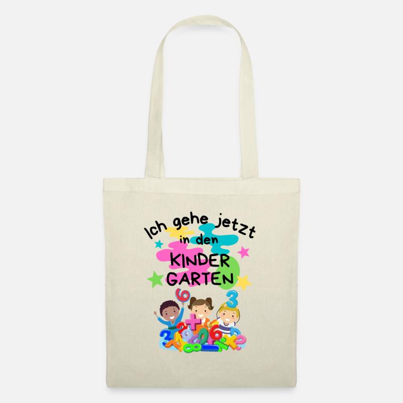 Ich gehe jetzt in den Kindergarten-/Kindergarten - Stoffbeutel - Natur