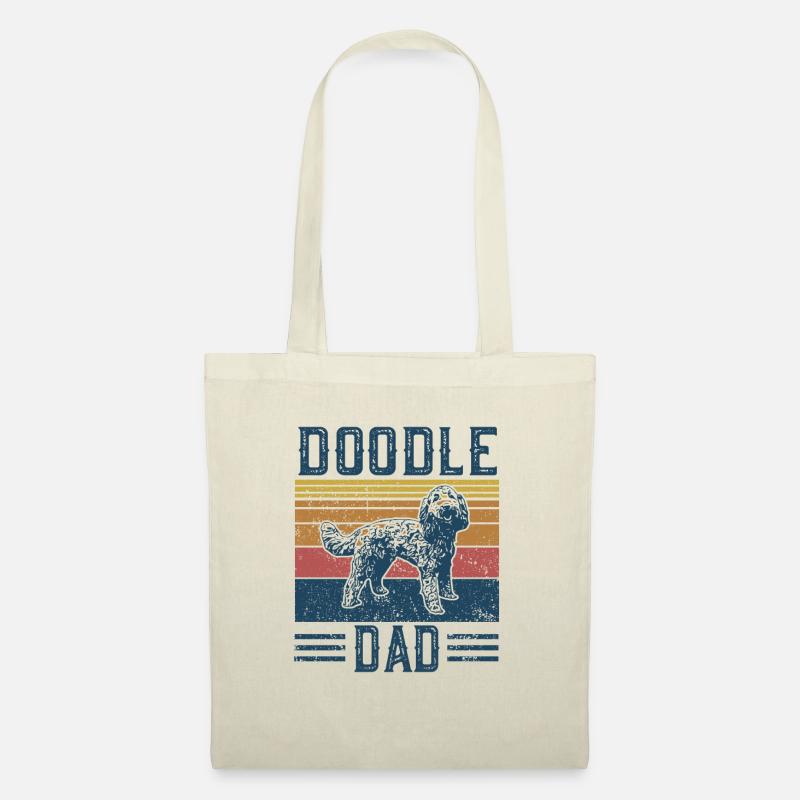 Lustiges Retro Doodle Dad - Goldendoodle Geschenk - Stoffbeutel - Natur