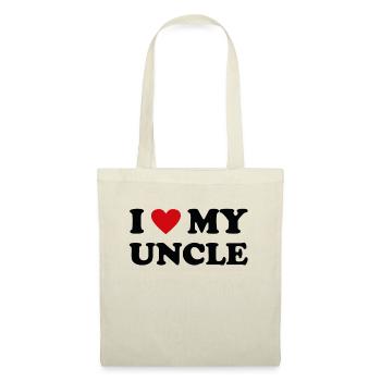 Coeur Rouge - J’aime Mon oncle - Sac en tissu - nature - Devant