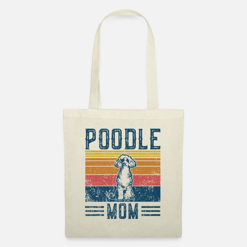 Hund Pudel Mama - Vintage Mama - Stoffbeutel - Natur
