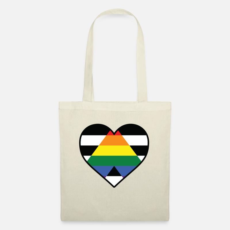 LGBT -Herz - LGBTQIA Gerade Ally - Stoffbeutel - Natur