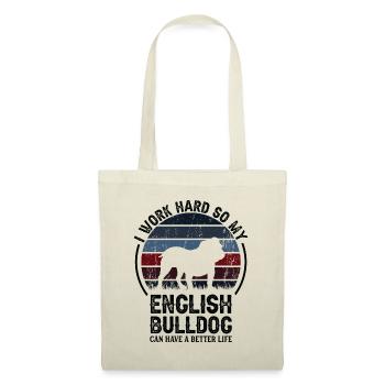 Work Hard - Retro English Bulldog - Tote Bag - nature - Front