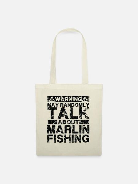 Angeln - Marlin Fisch - Stoffbeutel - Natur